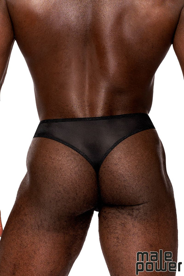 Sassy Lace Open Ring Thong Black S/M