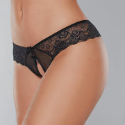 Foreplay Crotchless Panty Black