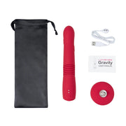 Gravity Bluetooth® Automatic Thrusting & Vibrating Dildo Red