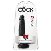King Cock 6 Inch Cock with Balls in Black