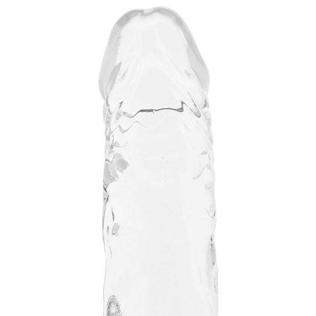 4" King Cock With Balls Suction Cup Dildo Translucent Crystal Clear