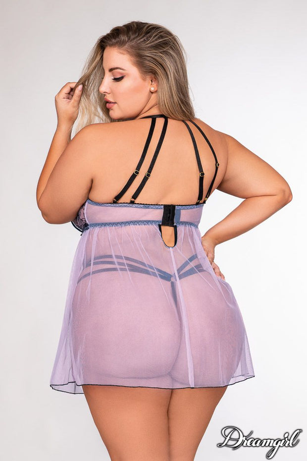 Embroidered Babydoll Lavender 3x