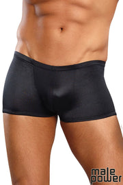 Satin Spandex Low Rise Pouch Short Black OS
