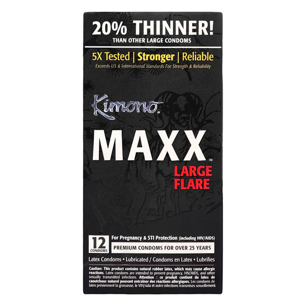 Kimono Maxx Large Flare Condoms in 12 Pack