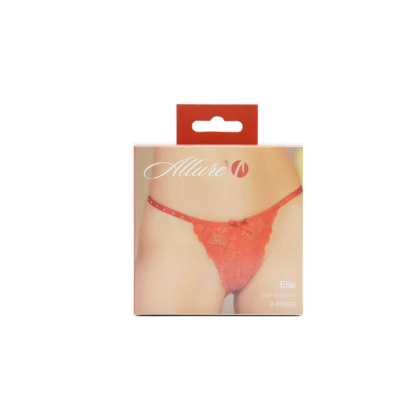 Allure Elle Lace G String Red OS