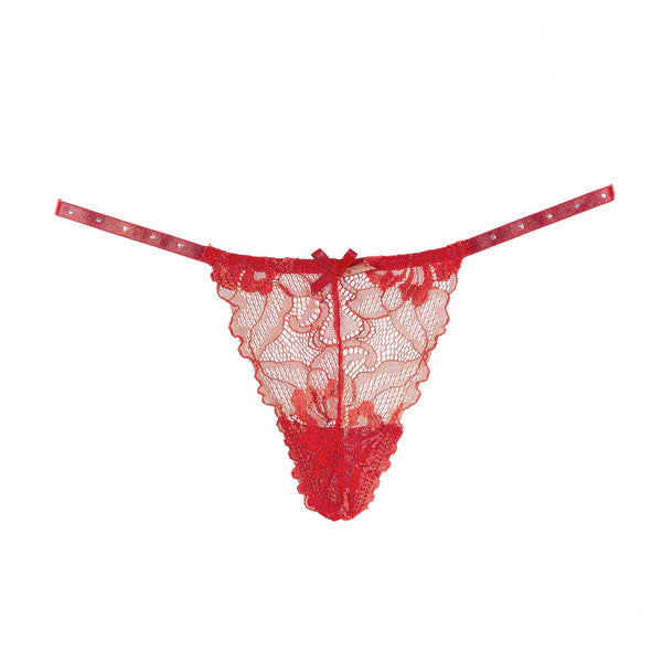 Allure Elle Lace G String Red OS