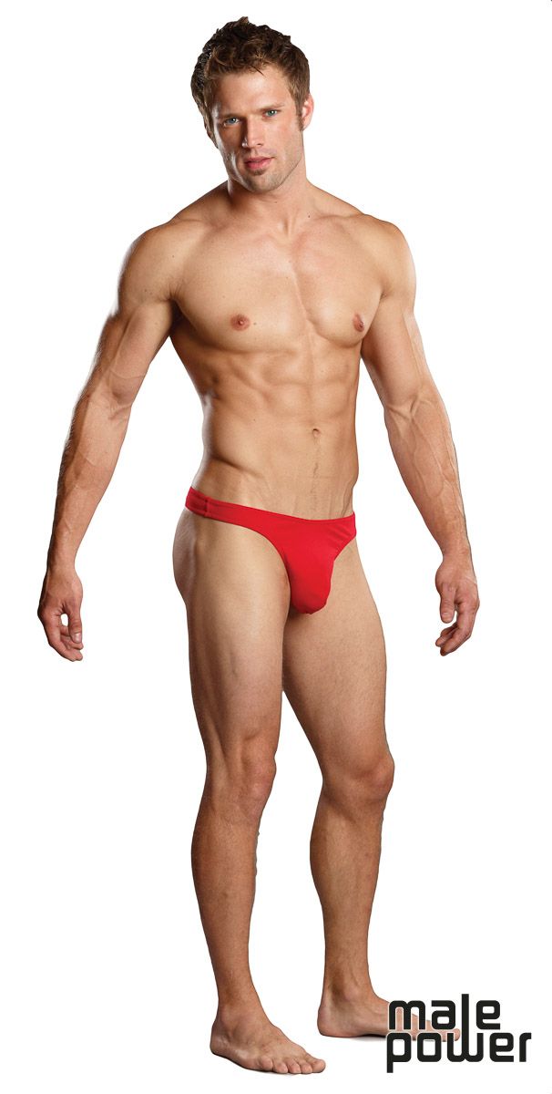 Cotton Spandex Super Sock Thong Red O/S