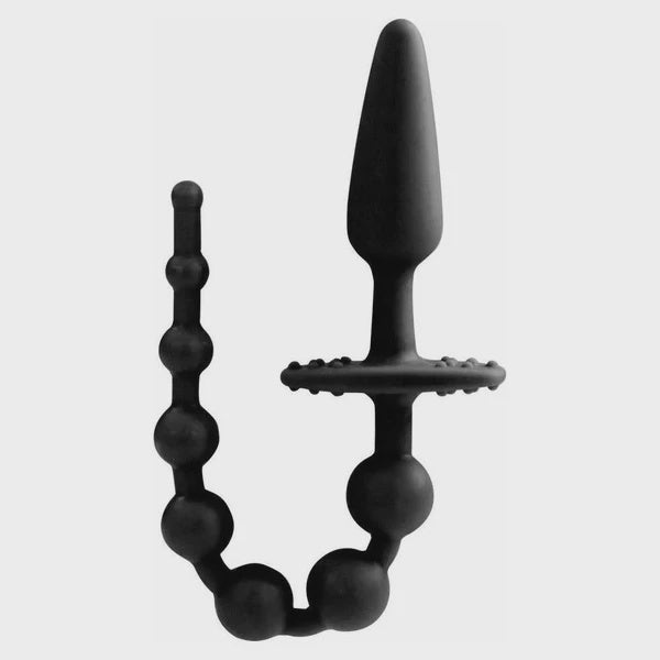 Butt Plug with Anal Beads Black