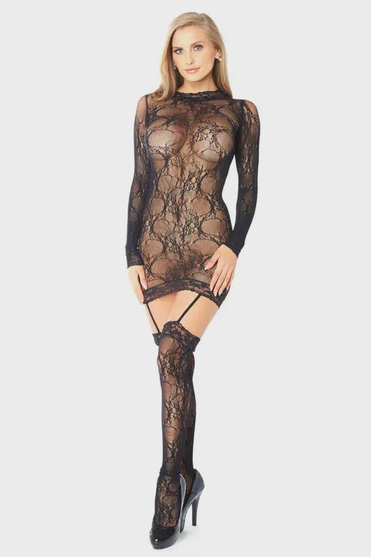 Live For the Moment Bodystocking Black O/S