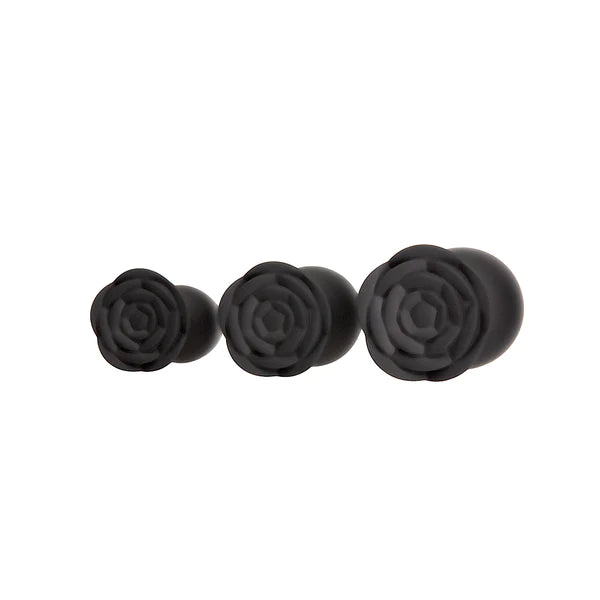 Roses Til’ Dawn Silicone Anal Plug Kit Starter Kit Black