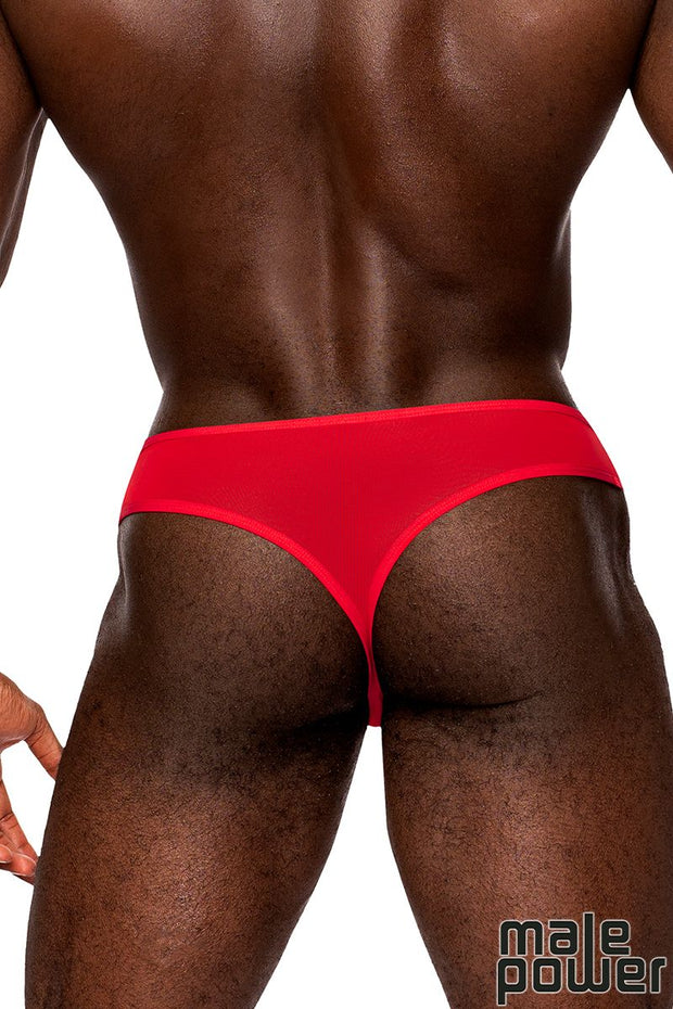 Sassy Lace Open Ring Thong Red L/XL