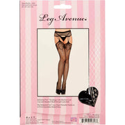 Industrial Net Stockings with Duchess Lace Top Black OS