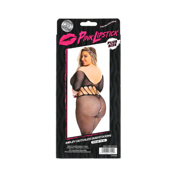 Amplify Crotchless Bodystocking Black OSXL