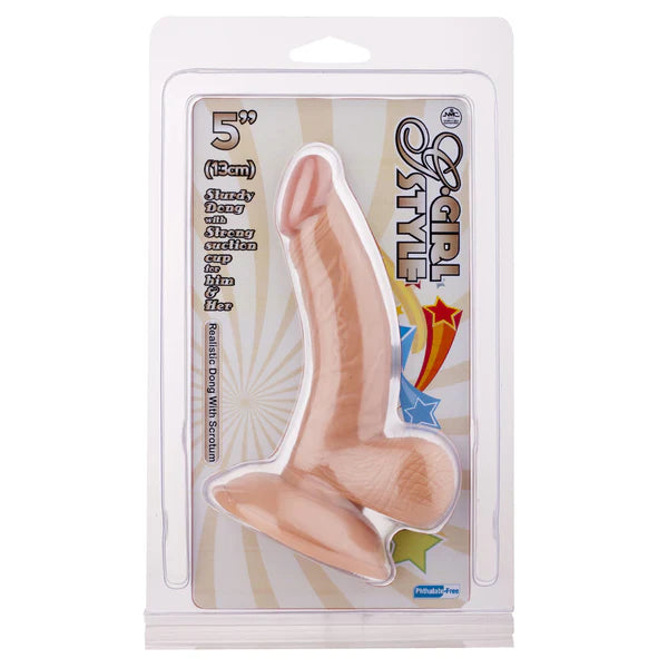 G-Girl Style Realistic Dong 5" Curved - White