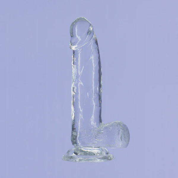 Addiction Crystal 7" Clear Dildo with Balls