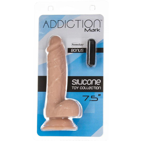 Addiction Mark 7.5" Dildo With Balls with Bullet