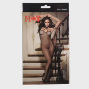 Fishnet Halter Bodystocking-Black OS
