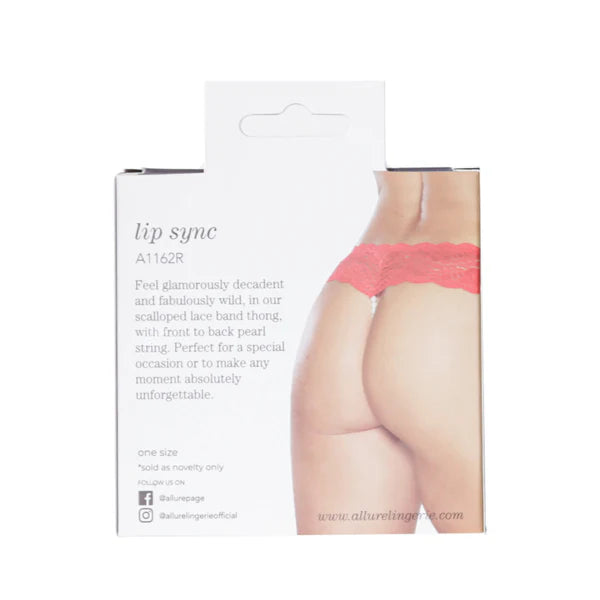 Lip Sync Pearl Thong Red OS