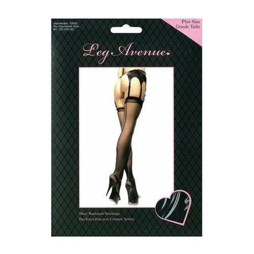 Sheer Backseam Stockings Black OSXL