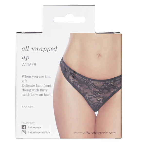 All Wrapped Up Thong Black OS
