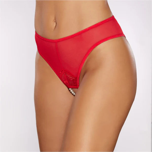 Blushing Pearl Thong Red OS