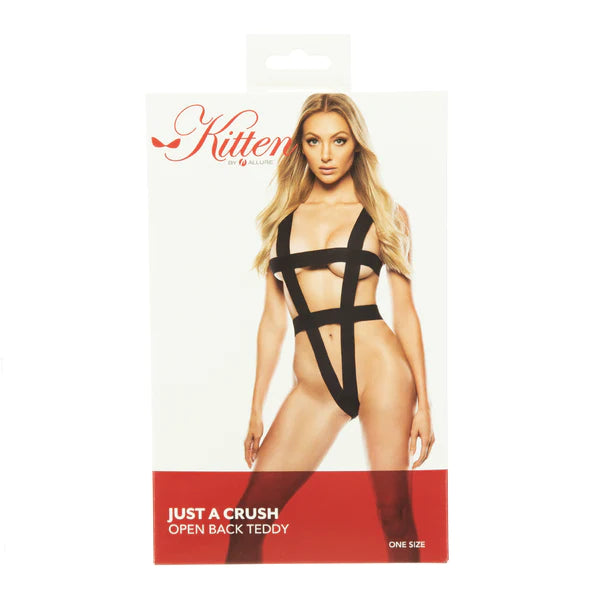 Just a Crush Open Back Teddy Black OS