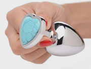 Booty Sparks Gemstones Turquoise Heart Anal Plug Large