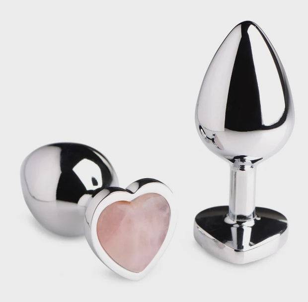 BS Gemstones Rose Quarts Heart Large Anal Plug