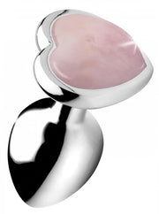 BS Gemstones Rose Quarts Heart Large Anal Plug