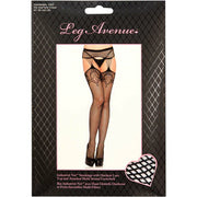 Industrial Net Stockings with Duchess Lace Top Black OS