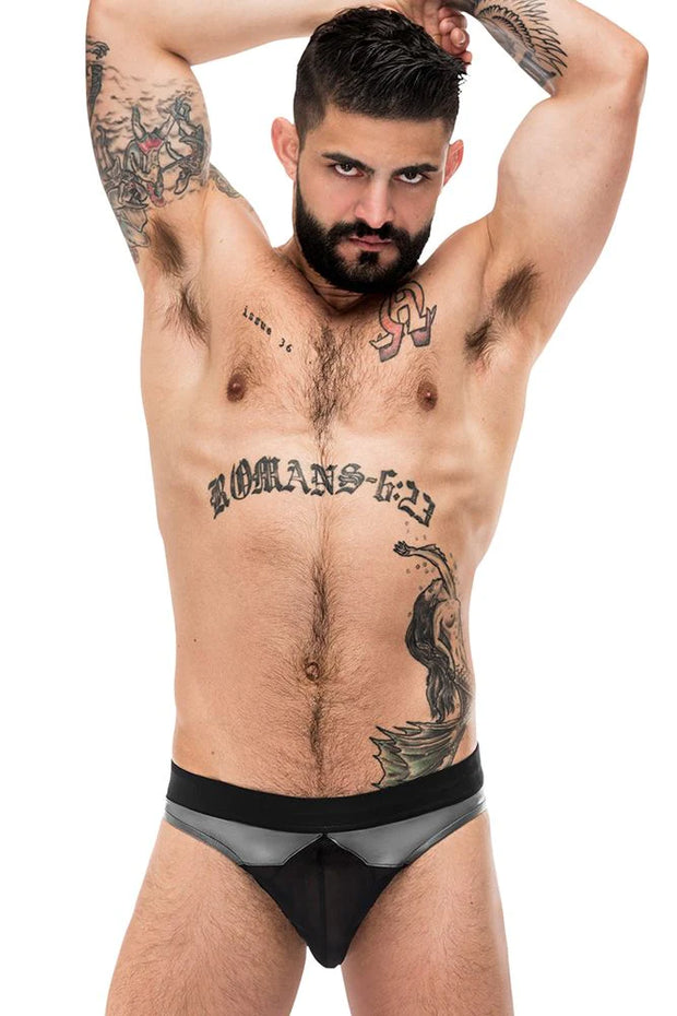 Iron Clad Thong Black and Grey S/M