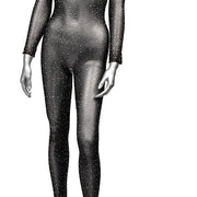 Radiance Crotchless Full Black Body Suit OS