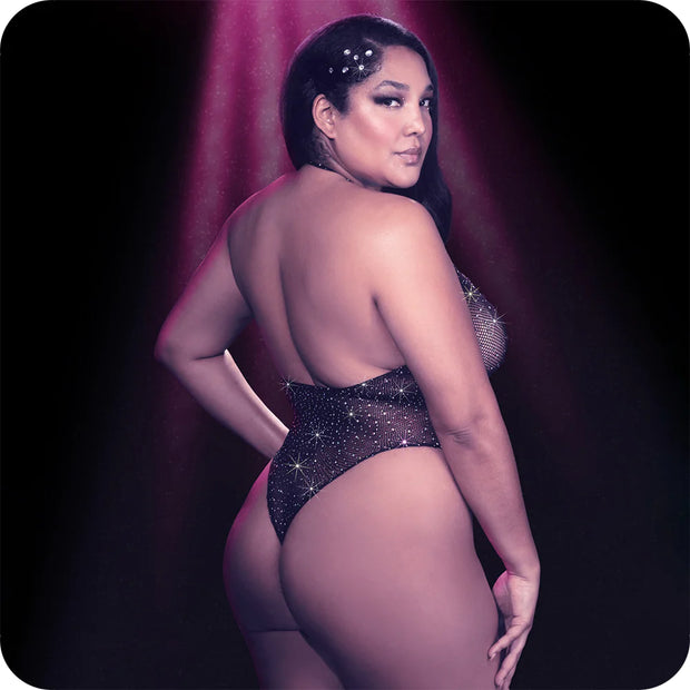 Radiance Deep V Black Body Suit OSXL