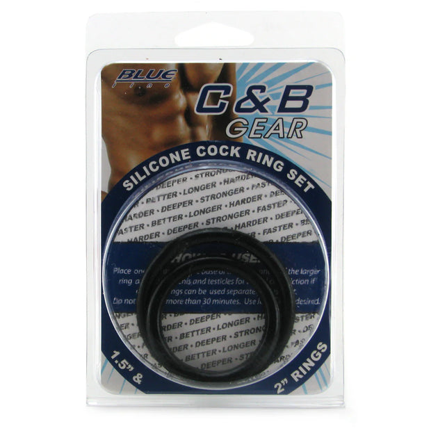 Silicone Cock Ring Set in Black