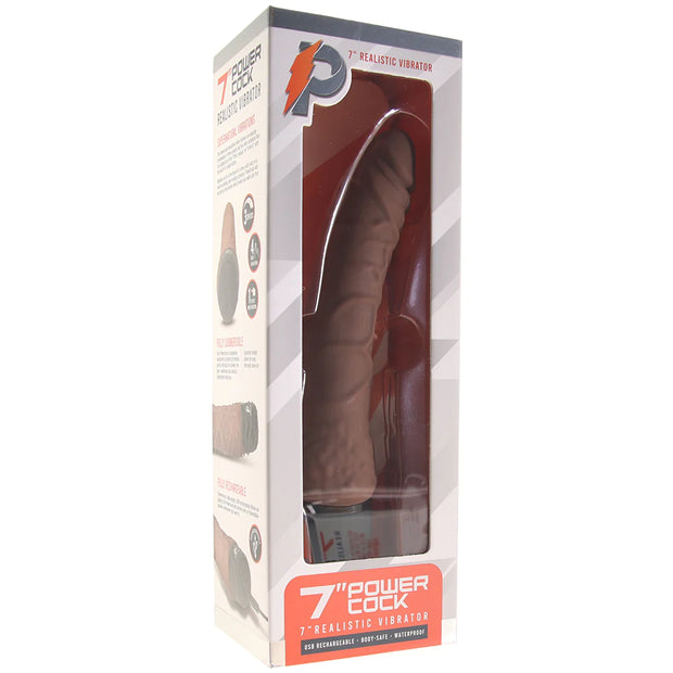 PowerCock 7 Inch Realistic Vibe in Brown