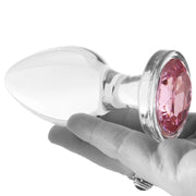 Adam & Eve Pink Gem Glass Plug in Large