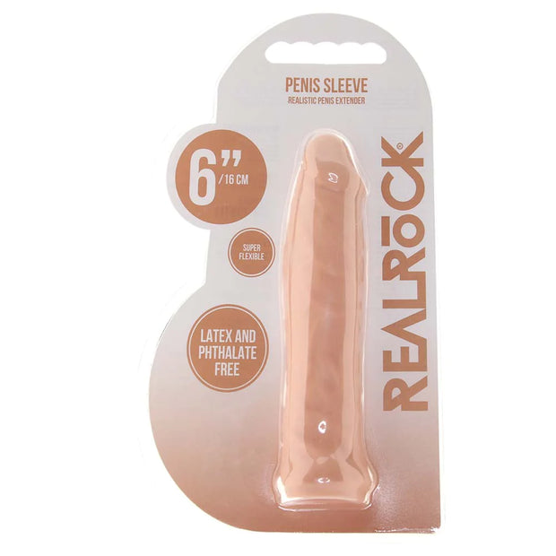 RealRock Penis Sleeve 6 Inch Extender in White
