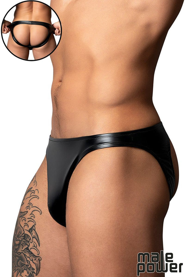 Wet Look Jock Black O/S