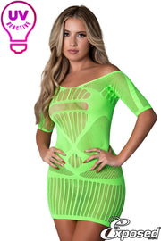Mini Net Dress Neon Green O/S