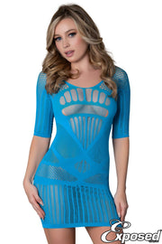 Mini Net Dress Turquoise O/S