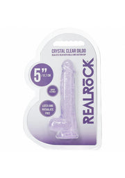 Realistic Dildo with Balls - 5" / 12.7 cm - Purple