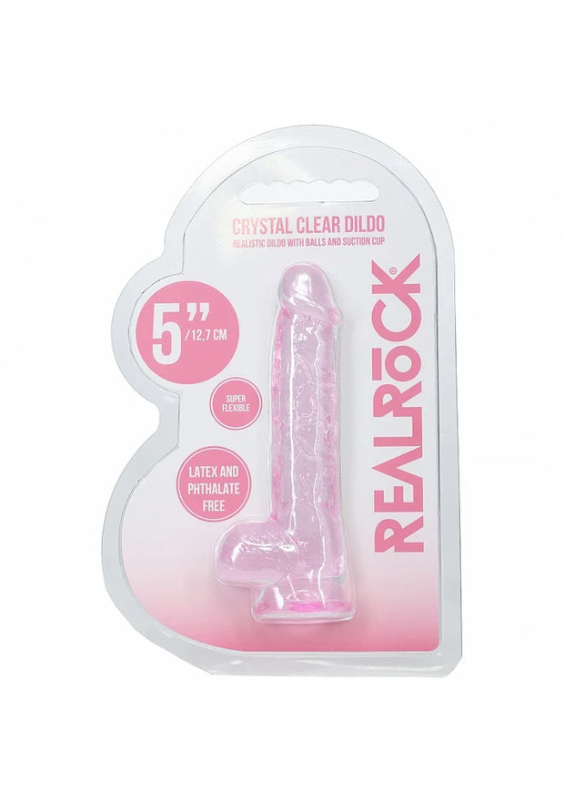 Realistic Dildo with Balls - 5" / 12.7 cm - Pink