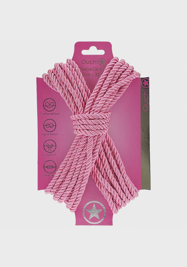 Ouch! Bondage Rope - 10 Meter - Nylon - Pink