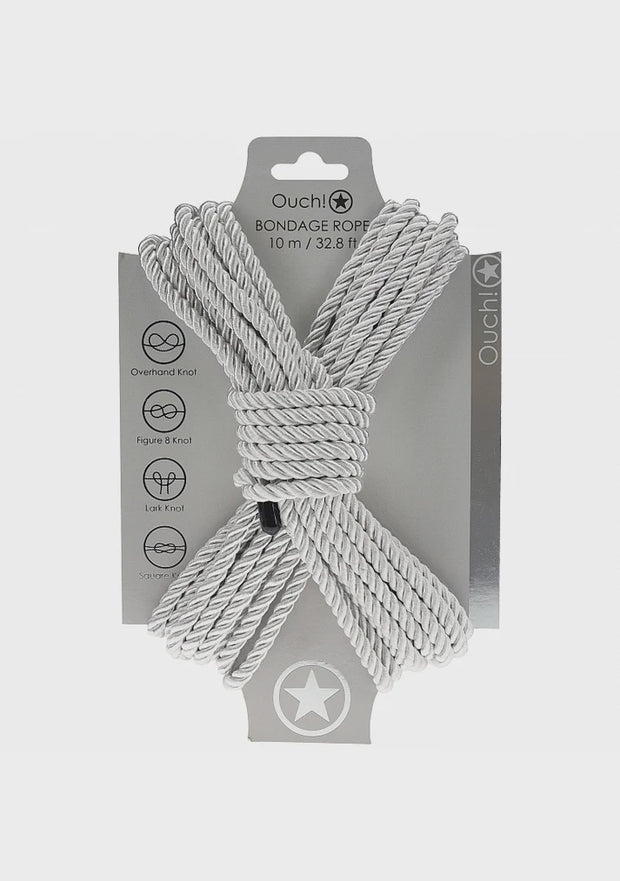 Ouch! Bondage Rope 10 Meter Nylon Silver