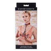 Collar with Nipple Clamps Red & Black