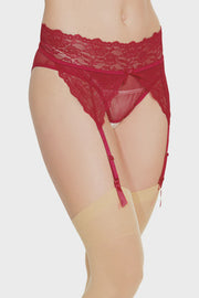 Crotchless Panty With Attached Garters O/S