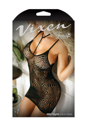 Wild Nights Lace Dress Black OS