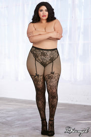 ILLUSION PANTYHOSE BLACK OSXL
