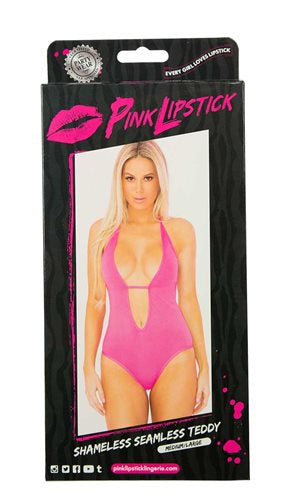 Pink Lipstick Shameless Seamless Teddy - Pink - M/L