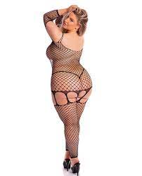 In My Head Net Bodystocking Black OSXL